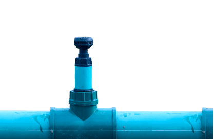Blue irrigation pipe
