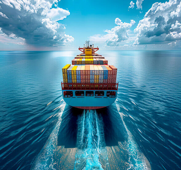 Container Ship on ocean