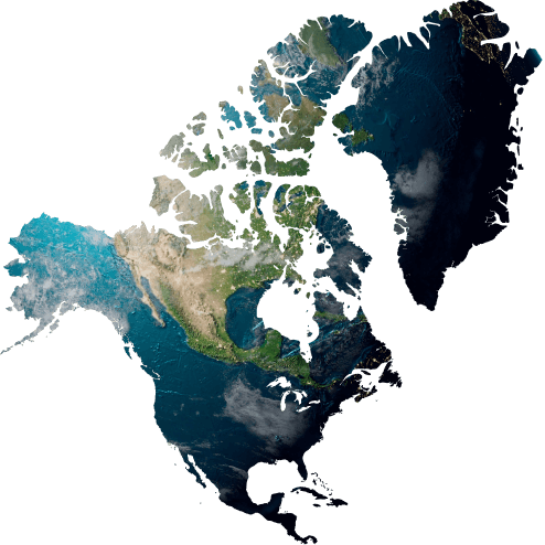 Composite map of North America